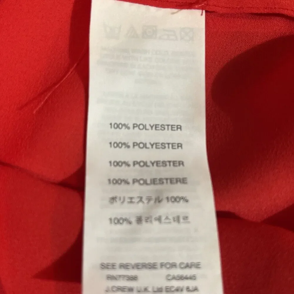 J CREW Women’s Size 10P Red Polyester Sleeveless Blouse - Picture 7 of 7